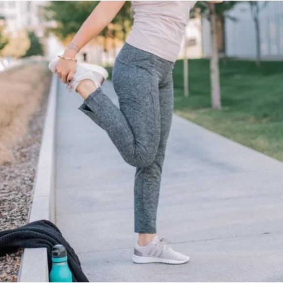 Athleta Pants Jumpsuits Athleta Herringbone Mercer Right Grey Black Womens M High Waist Side Pockets Poshmark
